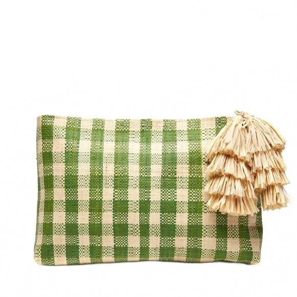 NEW MAR Y SOL women\'s hazel clutch bag in emerald gingham